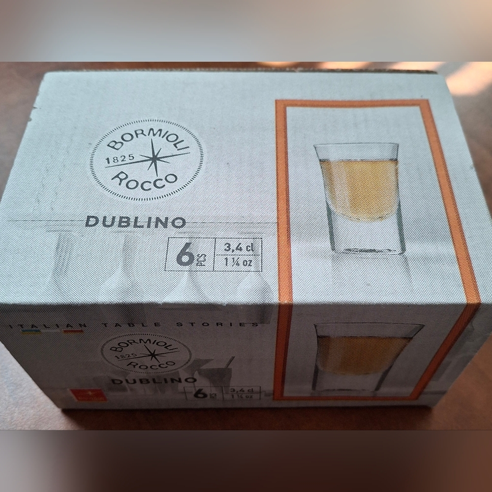 Bormioli Rocco 6pc Dublino Shot Glasses 1.25oz (3,4 cl)
